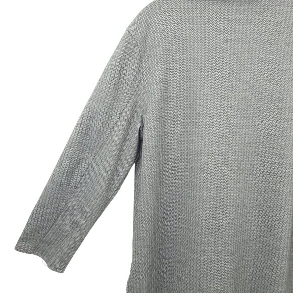 Jones New York Signature Button Front Jacket S Shacket Flap Pockets Gray Combo - Picture 14 of 15